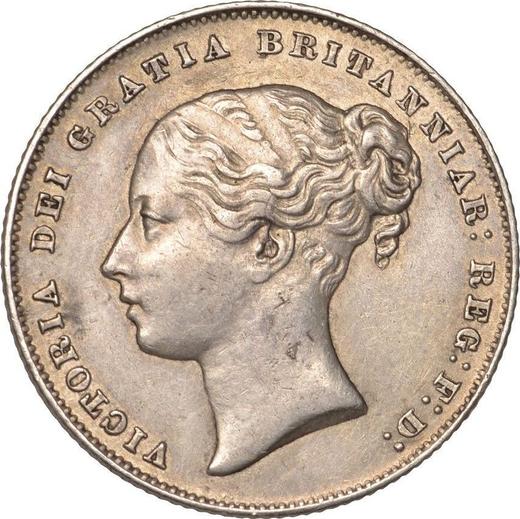 Anverso 1 chelín 1858 - valor de la moneda de plata - Gran Bretaña, Victoria