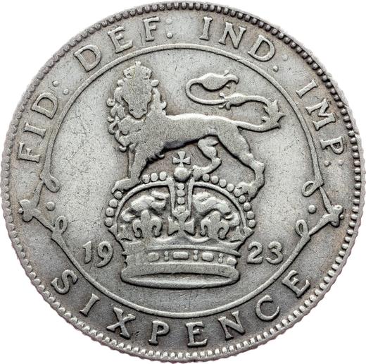 Reverso 6 peniques 1923 - valor de la moneda de plata - Gran Bretaña, Jorge V