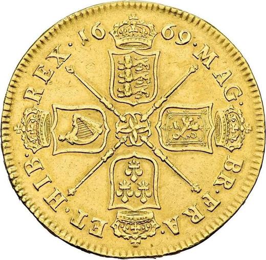 Reverse Five guineas 1669 "First laureated bust" - Gold Coin Value - United Kingdom, Charles II