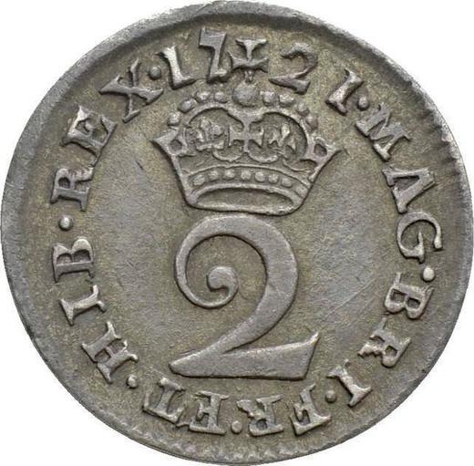 Reverso 2 peniques 1721 - valor de la moneda de plata - Gran Bretaña, Jorge I
