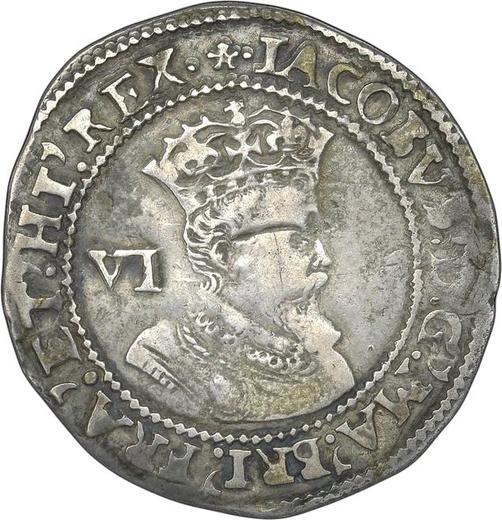 Obverse Sixpence 1615 "Fourth bust" - Silver Coin Value - United Kingdom, James I