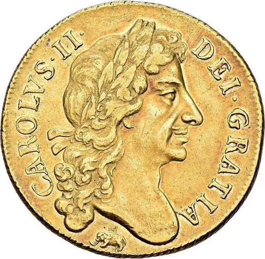 Obverse Two guinea 1682 "Second laureate bust" Elephant and castle - Gold Coin Value - United Kingdom, Charles II