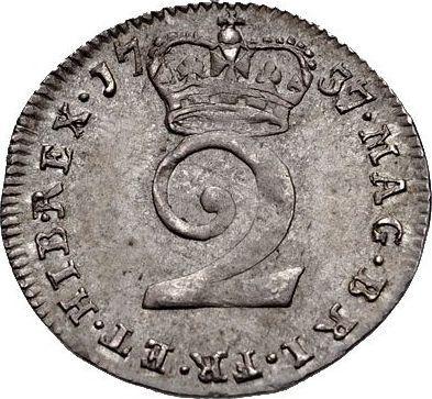 Reverso 2 peniques 1737 - valor de la moneda de plata - Gran Bretaña, Jorge II