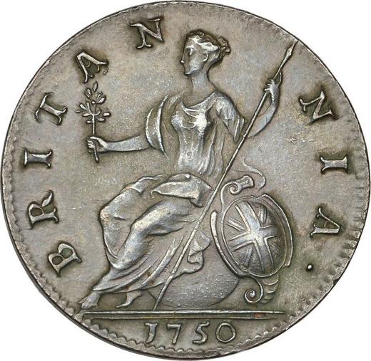 Reverse Halfpenny 1750 "Old Head" - Coin Value - United Kingdom, George II