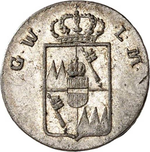 Аверс монеты - 1 крейцер 1808 года "GWLM" на аверсе - цена серебряной монеты - Вюрцбург, Фердинанд