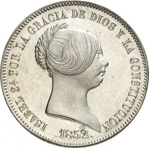 Obverse 20 Reales 1852 6-pointed star - Silver Coin Value - Spain, Isabella II