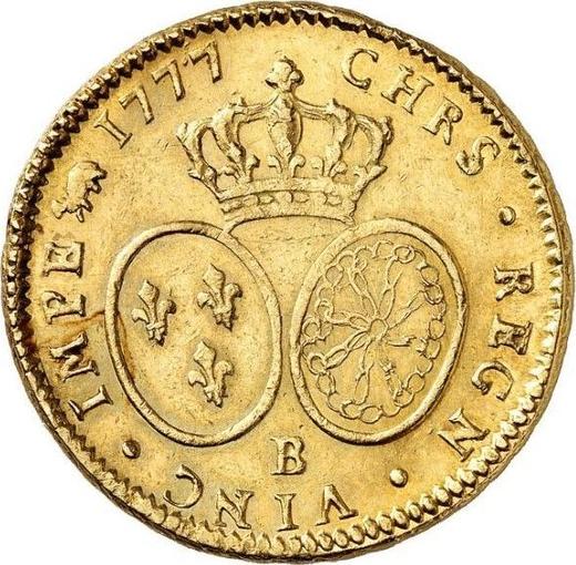 Reverse Double Louis d'Or 1777 B - Gold Coin Value - France, Louis XVI