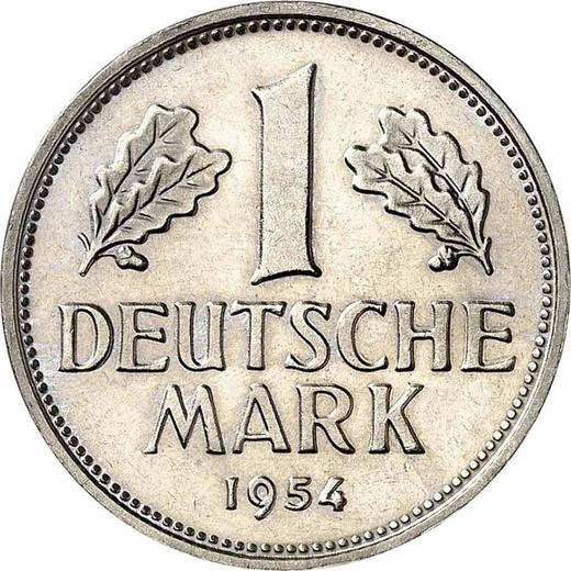 Obverse 1 Mark 1954 F - Coin Value - Germany, FRG