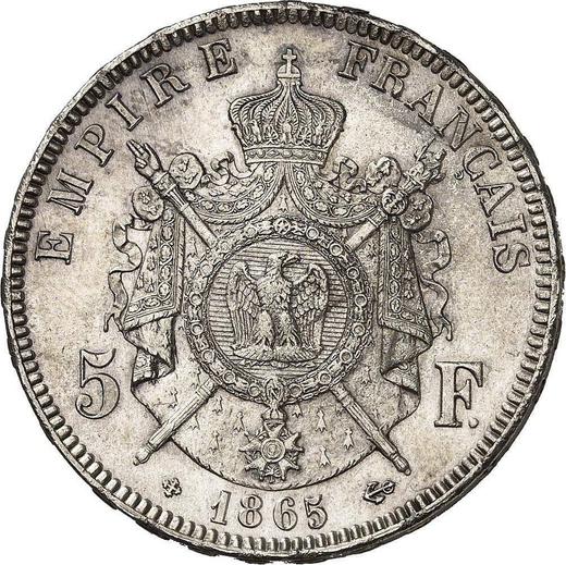 Reverse 5 Francs 1865 BB "Type 1861-1870" - Silver Coin Value - France, Napoleon III