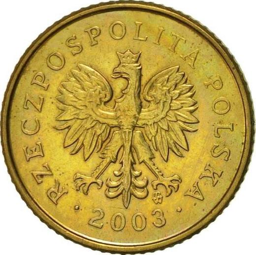 Anverso 1 grosz 2003 MW - valor de la moneda  - Polonia, República moderna