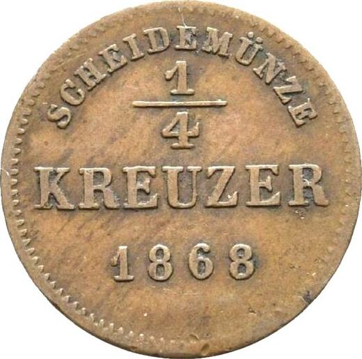 Reverso 1/4 kreuzer 1868 - valor de la moneda  - Schwarzburg-Rudolstadt, Alberto