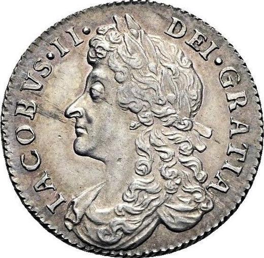 Obverse Sixpence 1686 - Silver Coin Value - United Kingdom, James II