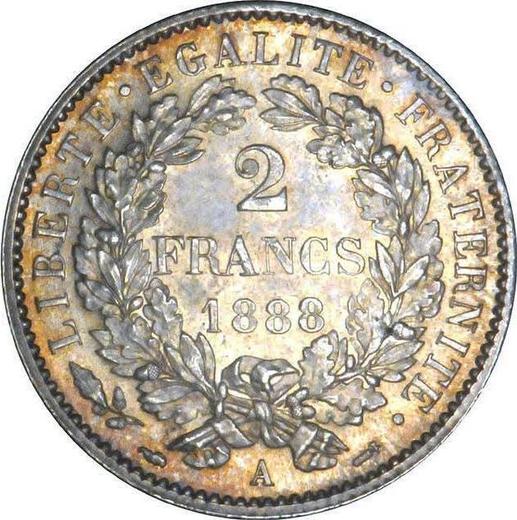 Reverse 2 Francs 1888 A "With Motto" - Silver Coin Value - France, Third Republic