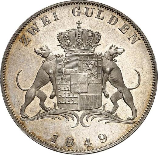 Reverse 2 Gulden 1849 - Silver Coin Value - Hohenzollern-Sigmaringen, Karl Anton