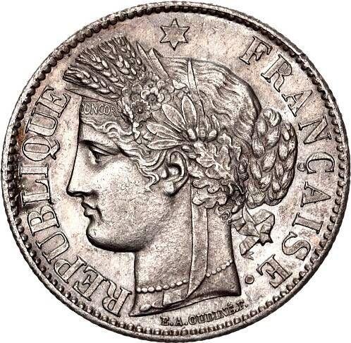 Obverse 2 Francs 1872 A "With Motto" - Silver Coin Value - France, Third Republic