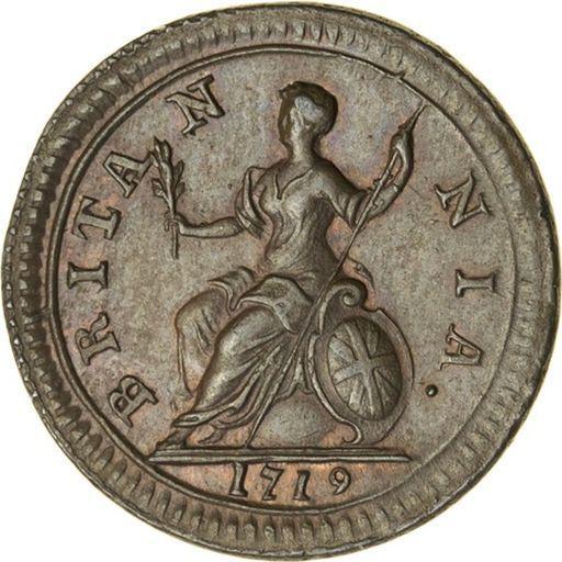 Revers 1 Farthing 1719 - Münze Wert - Großbritannien, Georg I