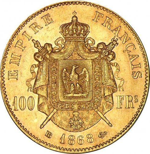 Reverse 100 Francs 1868 BB "Type 1862-1870" - Gold Coin Value - France, Napoleon III
