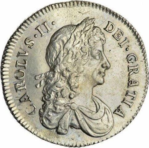 Awers monety - 1 szeląg 1679 "Drugi popiersie laurowe" - cena srebrnej monety - Wielka Brytania, Karol II