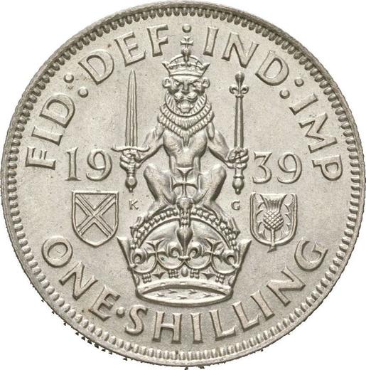 Reverso 1 chelín 1939 "Tipo 1937-1946" - valor de la moneda de plata - Gran Bretaña, Jorge VI