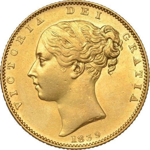 Anverso Soberano 1839 WW "Escudo" - valor de la moneda de oro - Gran Bretaña, Victoria
