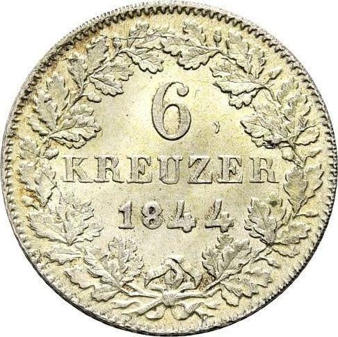 Reverse 6 Kreuzer 1844 - Silver Coin Value - Nassau, Adolphe