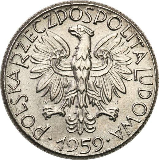 Awers monety - Próba 5 złotych 1959 WJ "Kielnia i młot" Nikiel - cena  monety - Polska, PRL