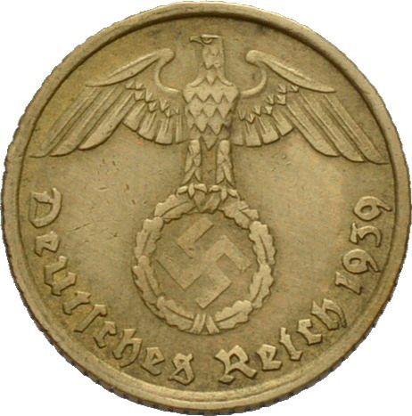 Reverse 5 Reichspfennig 1939 G "Type 1936-1939" -  Coin Value - Germany, Third Reich
