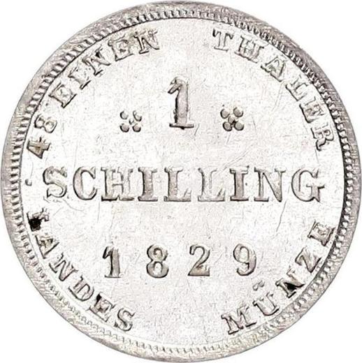 Reverse Shilling 1829 - Silver Coin Value - Mecklenburg-Schwerin, Frederick Francis I