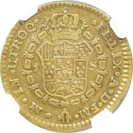 Reverse 1 Escudo 1774 Mo FM - Gold Coin Value - Mexico, Charles III