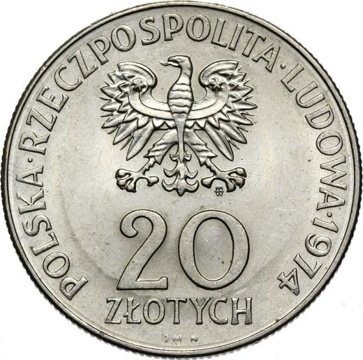Obverse 20 Zlotych 1974 MW JMN "25 Years of Council for Mutual Economic Assistance" Copper-Nickel -  Coin Value - Poland, Peoples Republic