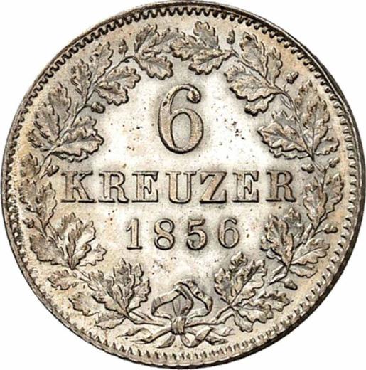 Revers 6 Kreuzer 1856 - Silbermünze Wert - Württemberg, Wilhelm I