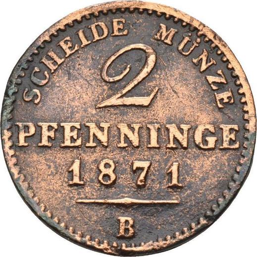Reverse 2 Pfennig 1871 B -  Coin Value - Prussia, William I