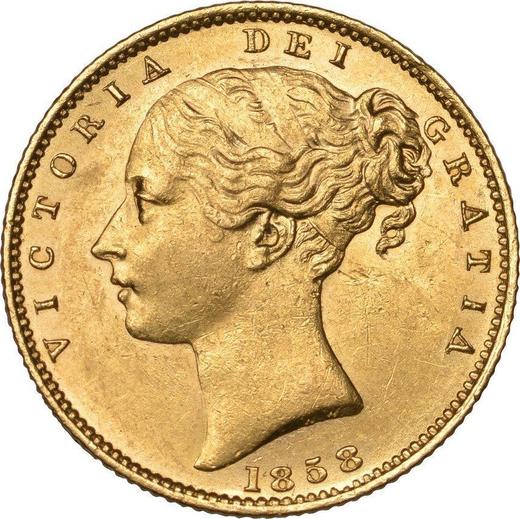 Awers monety - 1 suweren 1858 WW "Herb" - cena złotej monety - Wielka Brytania, Wiktoria