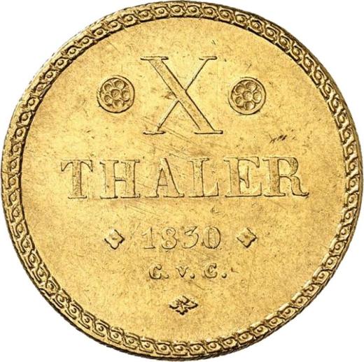 Reverse 10 Thaler 1830 CvC - Gold Coin Value - Brunswick-Wolfenbüttel, Charles II