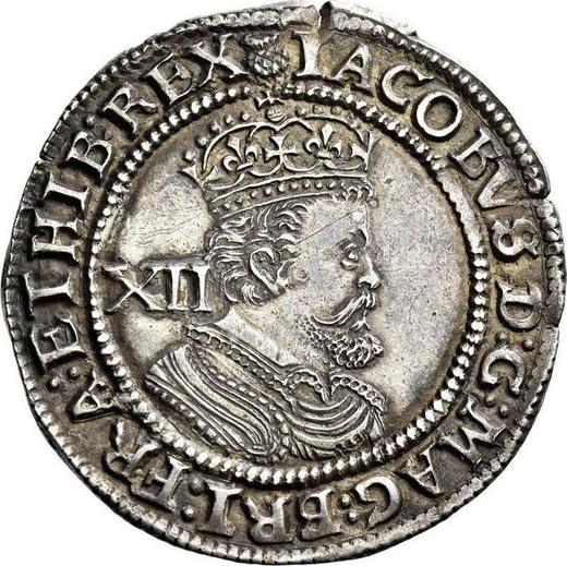 Obverse Shilling no date (1619-1625) "Sixth bust" Plume above the shield - Silver Coin Value - United Kingdom, James I