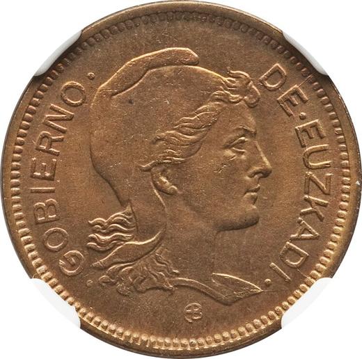 Anverso 1 peseta 1937 "Euskadi" Cobre Prueba - valor de la moneda - España, II República