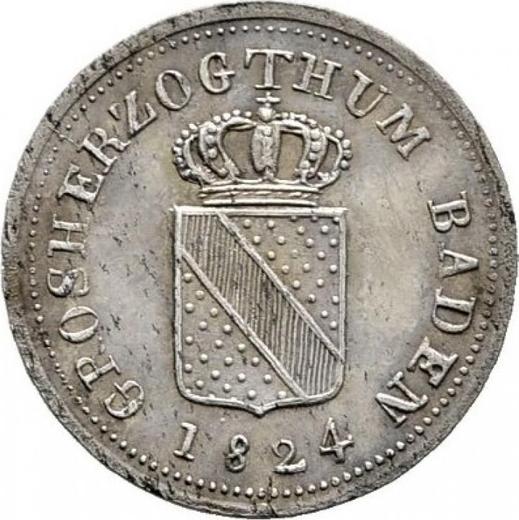 Obverse 3 Kreuzer 1824 - Silver Coin Value - Baden, Louis I