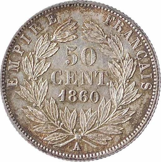 Revers 50 Centime 1860 A "Typ 1853-1863" - Silbermünze Wert - Frankreich, Napoleon III