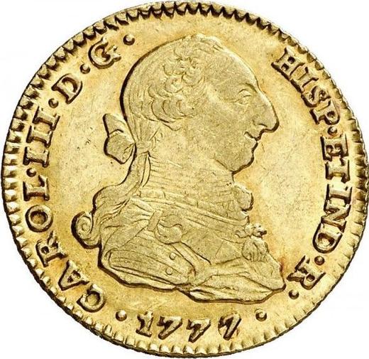 Obverse 2 Escudos 1777 S CF - Gold Coin Value - Spain, Charles III