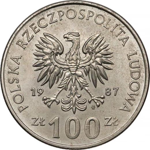 Obverse Pattern 100 Zlotych 1987 MW "Casimir III the Great" Copper-Nickel - Coin Value - Poland, Peoples Republic
