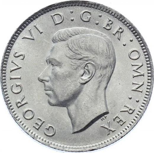 Аверс монеты - Флорин (2 шиллинга) 1943 года HP - цена серебряной монеты - Великобритания, Георг VI