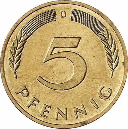 Obverse 5 Pfennig 1997 D - Coin Value - Germany, FRG