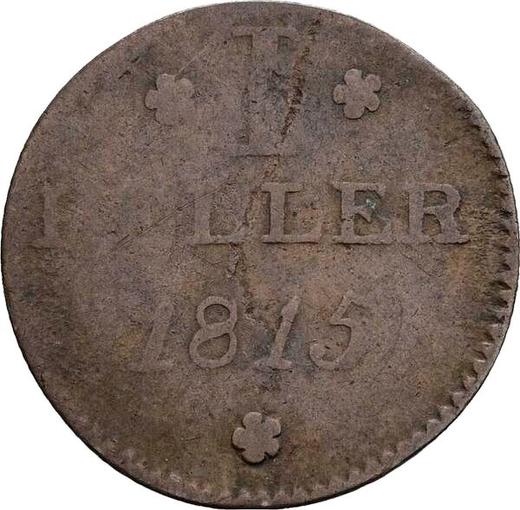 Reverse 1 Heller 1815 F G.B. -  Coin Value - Frankfurt am Main, Free City