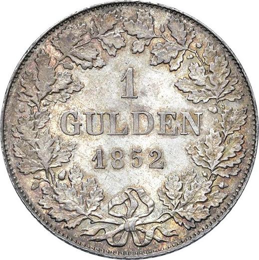 Реверс монеты - 1 гульден 1852 года - цена серебряной монеты - Франкфурт-на-Майне, Вольный город