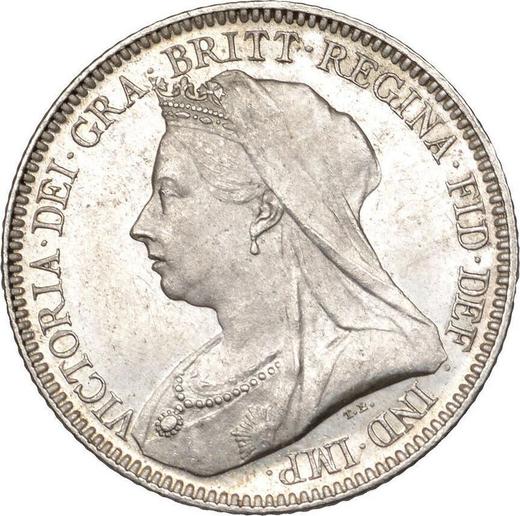 Awers monety - 6 pensow 1893 TB - cena srebrnej monety - Wielka Brytania, Wiktoria