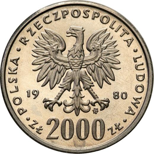 Awers monety - Próba 2000 złotych 1980 MW "Bolesław I Chrobry" Nikiel - cena  monety - Polska, PRL