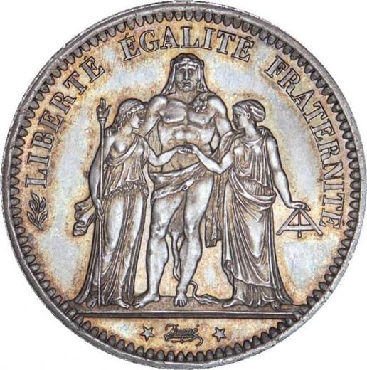 Anverso 5 francos 1870 A "Hércules" - valor de la moneda de plata - Francia, Tercera República