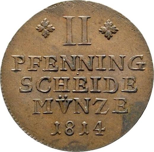 Reverse 2 Pfennig 1814 FR -  Coin Value - Brunswick-Wolfenbüttel, Frederick William