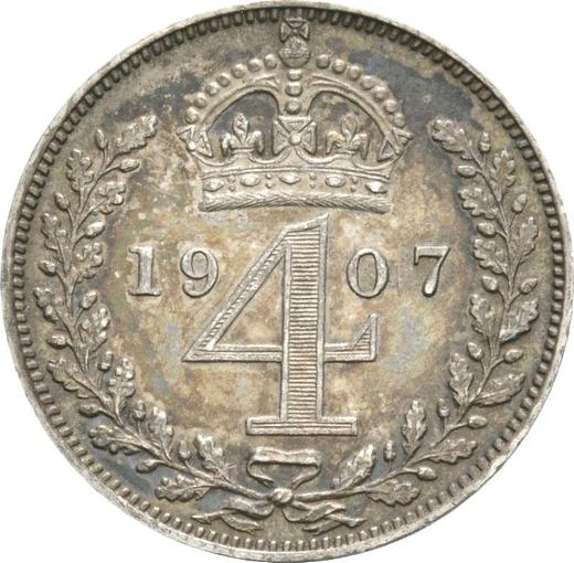 Reverse Fourpence (Groat) 1907 - Silver Coin Value - United Kingdom, Edward VII