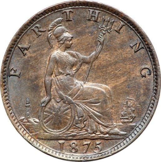 Rewers monety - 1 farthing 1875 - cena monety - Wielka Brytania, Wiktoria